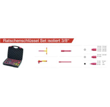 Isolierter Ratschenschlüssel Set 3/8 Zoll in einem schwarzen Koffer