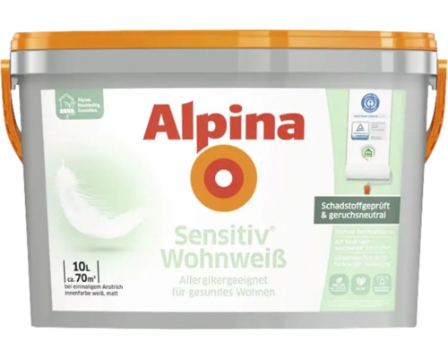 Alpina Sensitiv Wohnweiß Wandfarbe weiß 10 l
