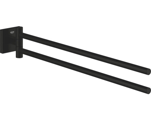 Handtuchstange Grohe Quickfix Start Cube 2-fach schwenkbar schwarz matt 409762430 Schwenkbarer Handtuchhalter mit zwei Armen von Grohe