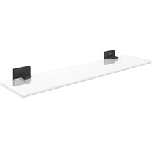 Weiße Glasablage mit Halterungen zur Wandmontage