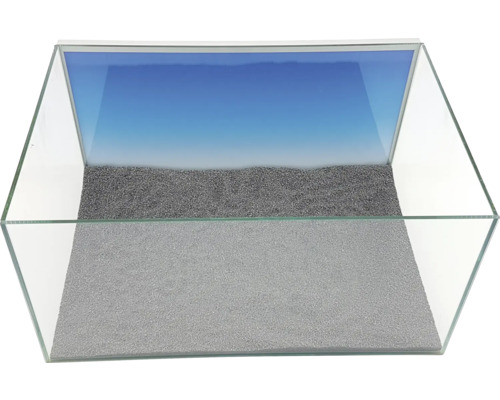 Aquarium aus Glas mit Bodengrund