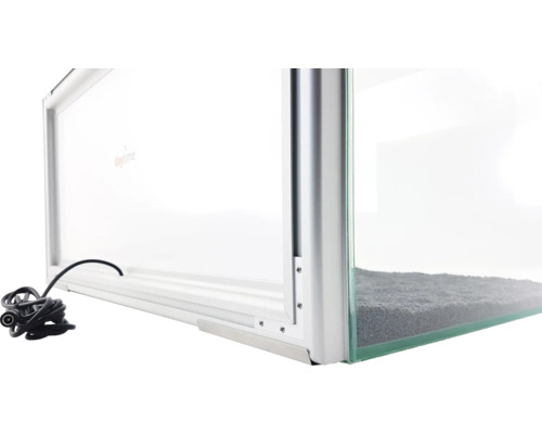 Aquarium mit Beleuchtung und Substrat