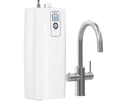 Heißwasserautomat Stiebel Eltron HOT 2.6 N Premium 3 in 1 b Untertisch 2,6 Liter mit Küchenarmatur aluminium gebürstet