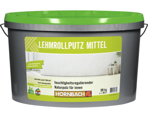 HORNBACH Lehmrollputz konservierungsmittelfrei weiß 20 kg