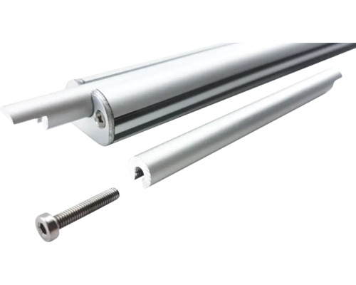 Aluminiumprofil mit Schraube zur Befestigung
