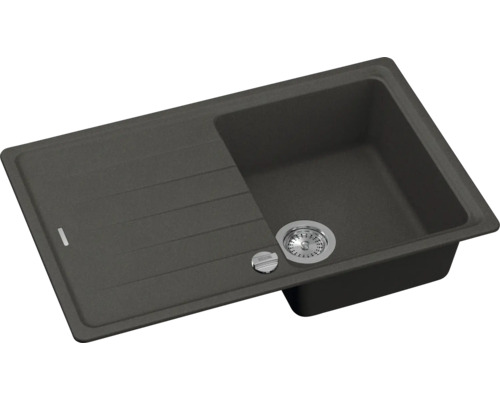 Spüle aus Verbundmaterial mit Abtropffläche und Ablaufgarnitur