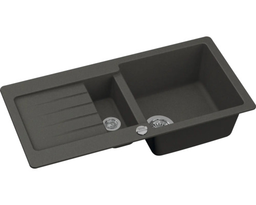 Küchenspüle mit Abtropffläche und zwei Becken