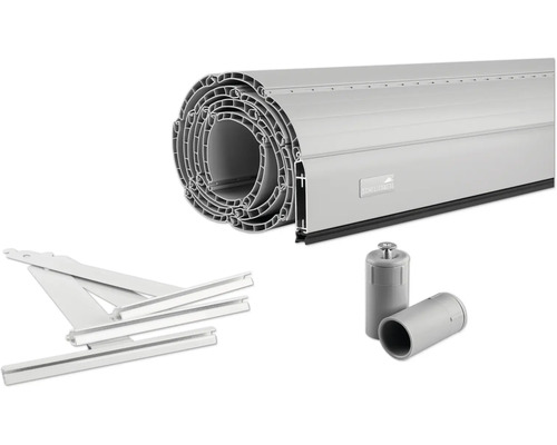 Rollladenpanzer Schellenberg Komplettset System Maxi B 1100 x H 1300 mm grau Rollladen mit Zubehörteilen