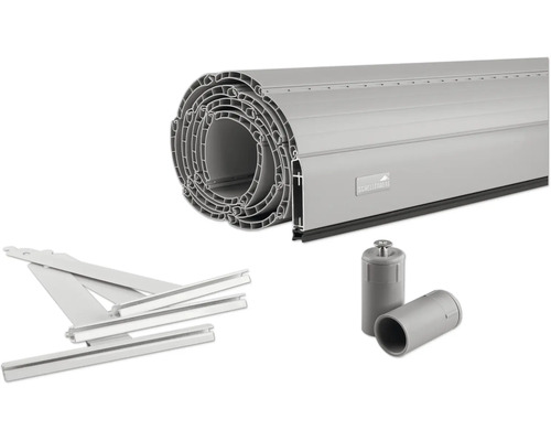 Rollladenpanzer Schellenberg Komplettset System Maxi B 1200 x H 1400 mm grau Rollladen mit Zubehörteilen
