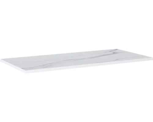 Jungborn Waschtischplatte 1008 x 460 mm calacatta weiß matt ohne Ausschnitt Dekorplatte mit Marmoroptik