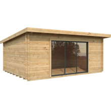 Gartenhaus Palmako Lea 19,4 m² Schiebetür Isolierglas inkl. Fußboden 578 x 451 cm braun