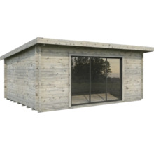 Gartenhaus Palmako Lea 19,4 m² Schiebetür Isolierglas inkl. Fußboden 578 x 451 cm grau