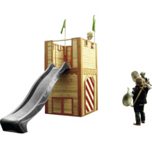 Spielturm aus Holz mit Rutsche für den Garten