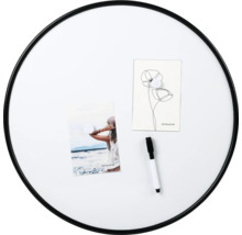 Memoboard Magnettafel Gerahmt weiß inkl. Stift & Magnete Ø 50 cm