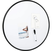 Memoboard Magnettafel Gerahmt weiß inkl. Stift & Magnete Ø 50 cm