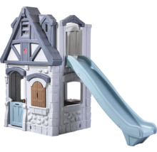 Spielhaus Spielturm STEP 2 123,2 x 270,5 cm Kunststoff blau, weiß bestehend aus Grundturm, Rutsche blau