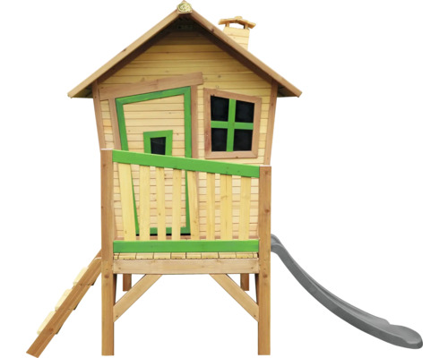 Spielhaus aus Holz mit Rutsche und Leiter für Kinder