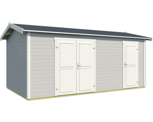 Gartenhaus aus Holz mit Doppeltür und Einzeltür