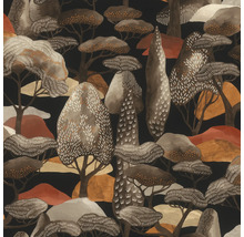 Tapete mit Baumdesign auf dunklem Hintergrund