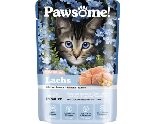 Katzenfutter nass Pawsome Junior Lachs 85 g