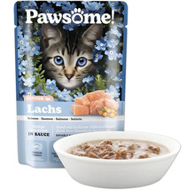Pawsome Junior Katzennassfutter Lachs im Portionsbeutel mit Schale