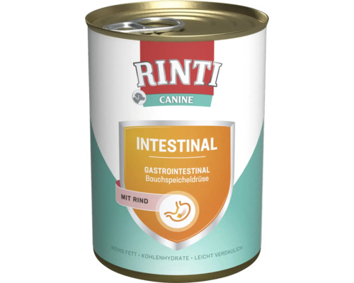 Hundefutter nass RINTI Canine Intestinal Magen-Darm / Bauchspeicheldrüse Rind 400 g