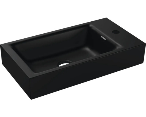 Handwaschbecken KALDEWEI PURO 55 x 30 cm schwarz glänzend emailliert perleffekt 901206303701
