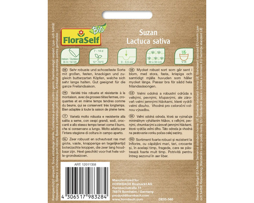 FloraSelf Suzan Pflanzensamen der Art Lactuca sativa