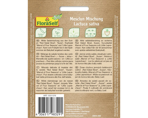 FloraSelf Mesclun Mischung Salat Lactuca sativa Samenpackung