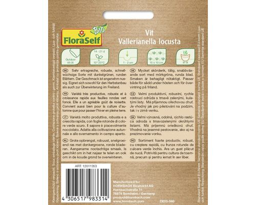 FloraSelf Feldsalat Vit Samentüte