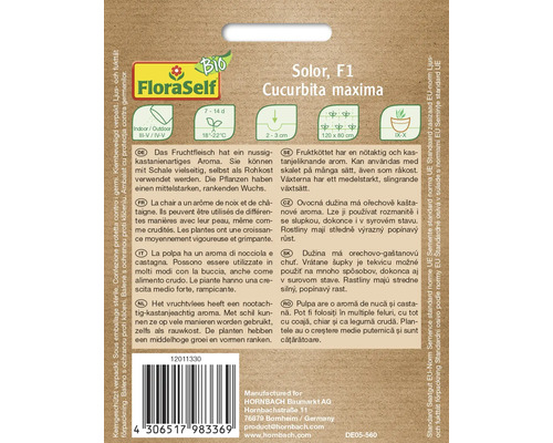 Samenpackung Solor F1 Cucurbita maxima