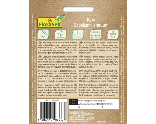 Paprika Capsicum annuum ''Kyra'' Pflanzenbeschreibung