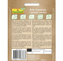 Samenpackung Roter Augsburger Capsicum annuum mit Informationen zu Anbau und Eigenschaften