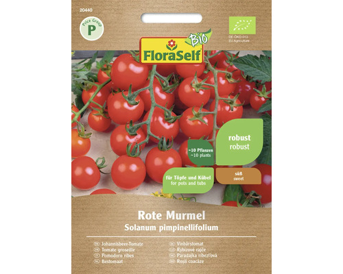 Bio Johannisbeer-Tomate Rote Murmel FloraSelf Bio Samenfestes Saatgut Gemüsesamen