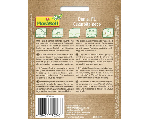 FloraSelf Dunja F1 Kürbissaatgut Verpackung