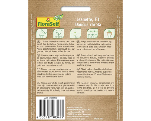Samenpackung Jeanette F1 Karotte