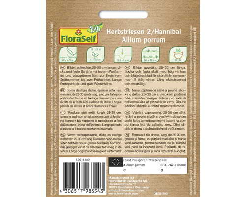 FloraSelf Bio Herbstriesen 2/Hannibal Allium porrum Produktverpackung