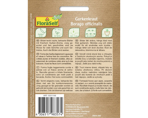 FloraSelf Gurkenkraut Borago officinalis Samenpackung
