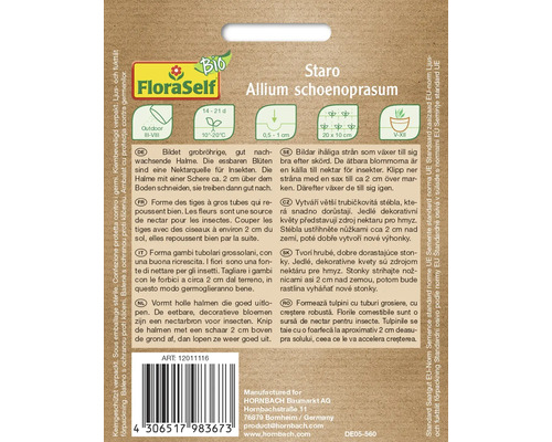 FloraSelf Staro Allium schoenoprasum Verpackung