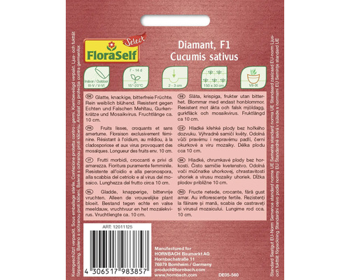 Samenpackung Diamant F1 Gurke