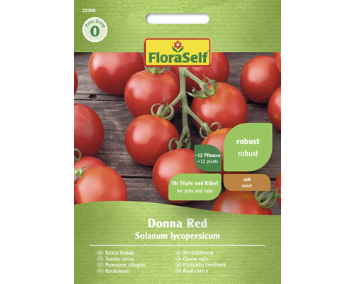 Kirschtomate Donna Red FloraSelf Hybrid-Saatgut Gemüsesamen