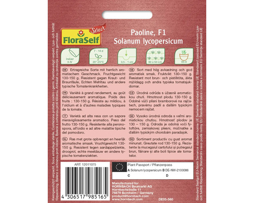 Paoline F1 Tomatensamenpackung Solanum lycopersicum