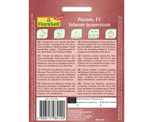 Verpackung San Marzano Tomatensamen