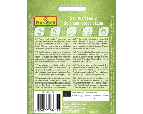 Samenpackung San Marzano 2 Solanum lycopersicum
