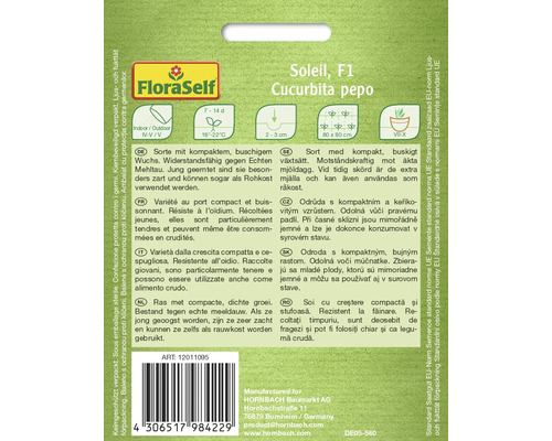 FloraSelf Sämerei von Kürbis Soleil F1