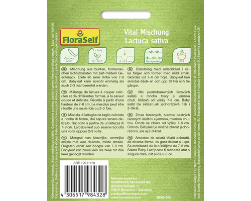 FloraSelf Vital Mischung Lactuca sativa Saatgutpackung