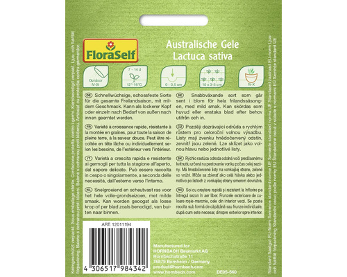 Australische Gele Lactuca sativa seeds package