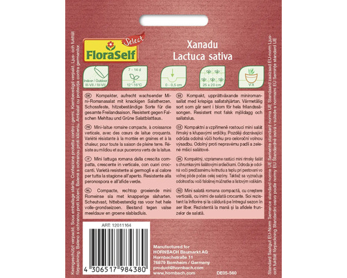 Samenpackung Mini Romanasalat Xanadu Lactuca sativa