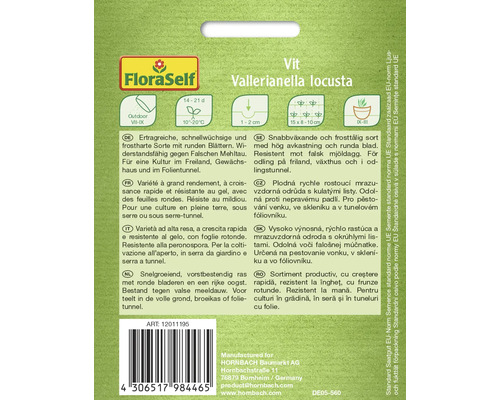 FloraSelf Feldsalat-Samen, winterharte Sorte für Freiland, Gewächshaus und Folientunnel