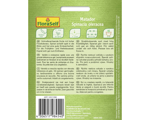 Matador Spinat Samenpackung von FloraSelf